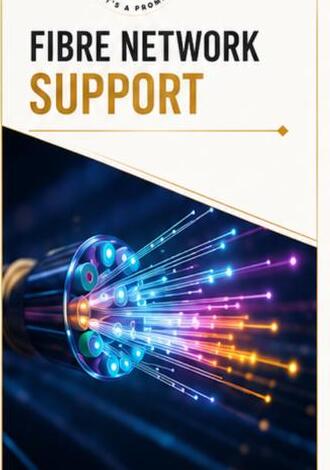 Technicians working with fibre-optic telecommunications infrastructure
